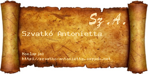 Szvatkó Antonietta névjegykártya